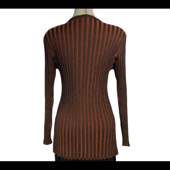 Olsen Collection Brown striped sweater size 12 - Picture 5 of 9